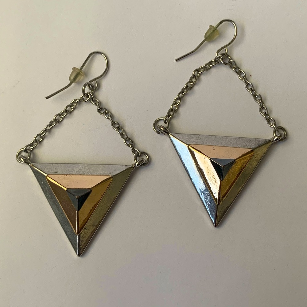 Chrome Triangle Earrings